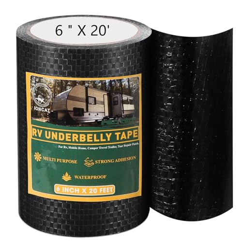 RV Underbelly Material Repair Tape, Flex Belly Seal Tape with Permanent Strong Adhesive for RV, Mobile Home, Camper Travel Trailer, RV Awning Tear Repair Kit, Waterproof, 6 INCH x 20 Feet - size: 6 INCH x 20 Feet