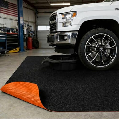 Golener Oil Spill Mat - 64”x64” Garage Floor Mat for Under Car, Rubber Floor Mats, Absorbent Oil Mat, Protect Floor from Spills & Stains, Waterproof, Reusable, Washable, Durable, Heavy Duty, Black - size: 64" x 64"
