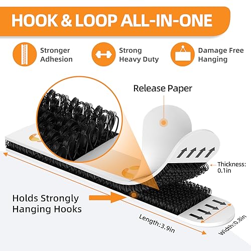 SummerBrite XL Picture Hanging Strips Heavy Duty, 80 Strips Damage Free Removal Picture Hangers for Wall, Sticky Hook & Loop Adhesive Strips for Poster/Picture/Home/Office, 40 Pairs/X-Large, Black - size: X-Large 40 Pairs, style: Black