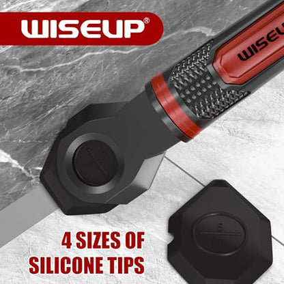 WISEUP Caulking Tool，6 in 1 Caulk Remover Tool with Grout Scraper，Brush，Caulking Tool Kit for Kitchen,Bathroom,Window,Door