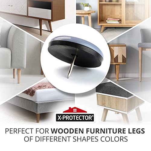 Chair Glides X-PROTECTOR – 1.5" Furniture Glides 16 pcs – Best Nail on Furniture Sliders – Premium Chair Leg Floor Protectors – Slide Effortlessly with Chair Leg Pads That Protects Your Floor! - size: 1.5" 16 PCS Grey