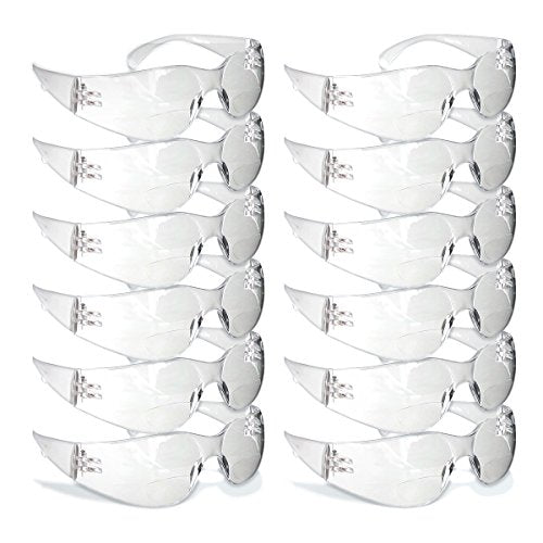 RUGGED BLUE - Bifocal Safety Glasses | Ansi Z87.1 Certified | Safety Glasses With Readers 2.5 | Scratch-Resistant Lenses | Impact-Resistant Eye Protection | Reading Goggles | 12 Pack - Clear Lens - color: 12 Pair, size: 2.5 Diopter