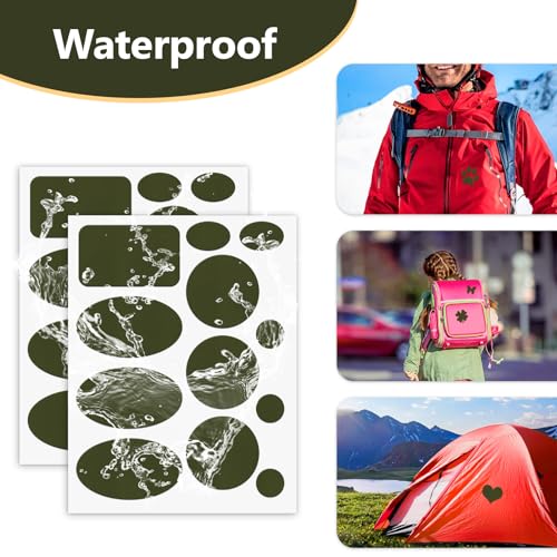 Down Jacket Patches Nylon Repair Tape Self-Adhesive Repair Patch | Pre-Cut, Waterproof Tear-Resistant Rip-Stop Nylon Fabric Patches to Fix Holes in Clothing, Sleeping Bags - color: Olive
