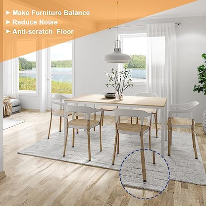 1/4" Thread Furniture Feet Levelers, 12 PCS Adjustable Furniture Feet Threaded Screw in, Leveling Feet Screw On Furniture Glide Leveling for Table, Cabinets, Chairs, Stool Legs - size: 1/4"-20