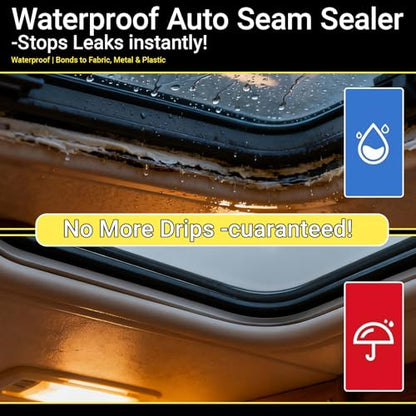 Automotive Adhesive Sealant Black, 100ml Auto Body Glue Heat Resistant, Silicone Adhesive Sealant for Repair Car Body, Windows, Trunk, Interior, Metal (1.69 floz*2)