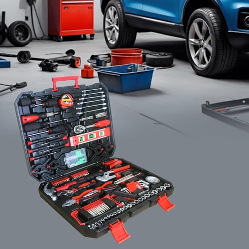 Combined Maintenance Hand Tool Box with Toolset-238 pieces of Basic Home Mechanic Toolbox.General Machinery Tool Set.Home Mechanic Tool Kit Box for Men.Toolset Suitcase