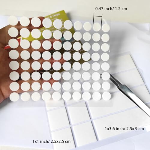 Urdar Brunnr Double Sided Tape for Picture Poster Decorations, Removable Strong Mounting Adhesive Dots for Balloon, Photo, Art Craft, Party Supplies, Multipurpose - style: 0.5in Dots and strips