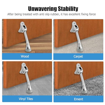Ancable 12-Pack Door Stopper Replacement Tips, Heavy Duty Kickdown Door Stop Tips Repair Set, Ribbed Rubber Foot, Grey - style: G-12Pc-D