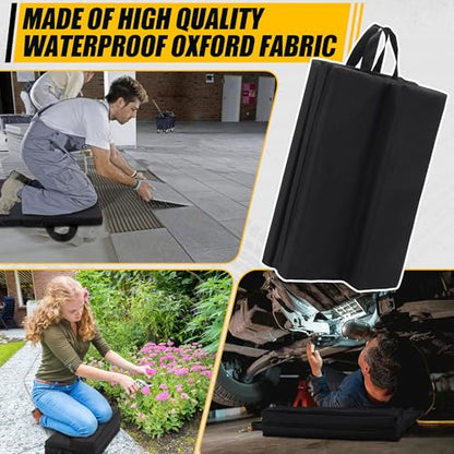 BALAPET Thick Supportive Foam Mechanical Mat to Lay On with Pillow, Waterproof Portable Mechanic Pad for Working Under Car with Carrying Handles,Suitable for Garage, Picnicking, Gardening