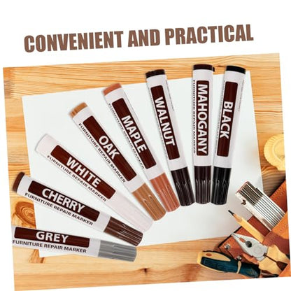 LIFKOME Hardwood Floor Scratch Repair Kit 8pcs Furniture Repair Pens Touch-up Paint Markers Wood Stains Pen for Scratch Removal