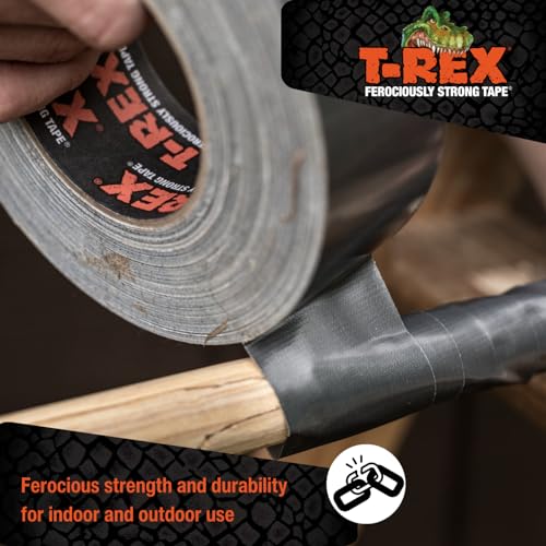 T-Rex Ferociously Strong Waterproof Graphite Grey Tape, 48mm x 9.14m - color: Grey, size: 1-Roll, 10 Yards x 1.89 in.