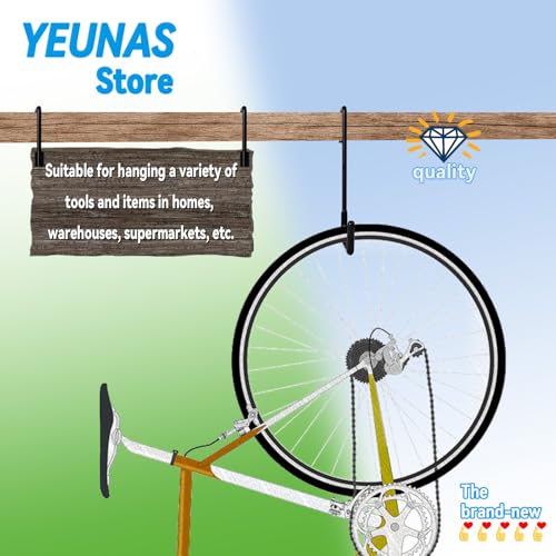 Rafter Hanger, Ladder Bike Rafter Hooks, Heavy Hanger Garage Storage Hooks for Garage Ladder Bike Fence Storage Organizer Hook S Shaped (4 Pack)