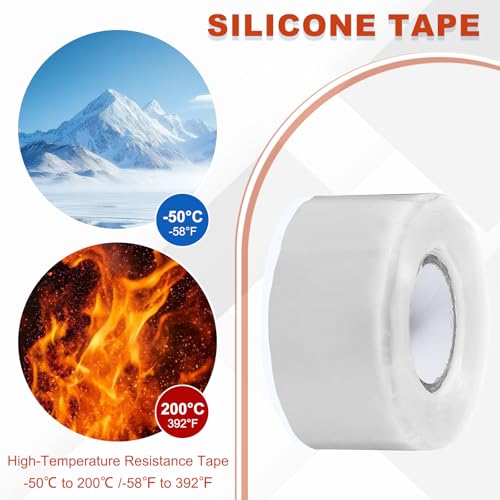 uxcell 2 Pcs Self Fusing Silicone Tape, 1" x 10ft Waterproof Water Leak Sealing Tape for Plumbing Pipe Hose Repair Handles, White - color: White, size: 1" x 10ft