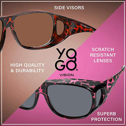 Fit Over Wrap Sunglasses Polarized Lens Wear Over Eyeglasses 100% UV Protection for Men and Women - color: 1 Pack: Brown Havana Frame and Brown Lens