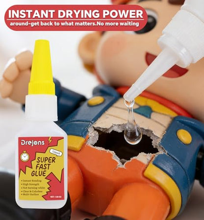 Super Glue for Plastic Fast-Drying Plastic Model Glue Strong Adhesive 3D Print, Car, PVC, Acrylic, Craft, Wood, DIY Craft 1.06 oz - size: 1.06 Oz