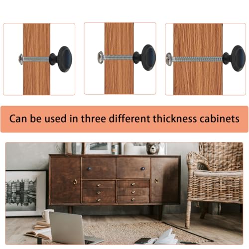 12 Pack Kitchen Cabinet Knobs, Dresser Drawer Knob with Screws, Round Cabinet Knobs, Round Drawer Knob (Black) - color: Black
