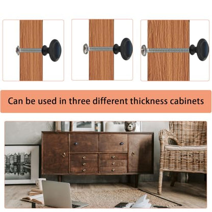12 Pack Kitchen Cabinet Knobs, Dresser Drawer Knob with Screws, Round Cabinet Knobs, Round Drawer Knob (Black) - color: Black