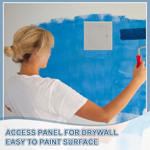PATIKIL Access Panel for Drywall 7x7 Inch, 1 Set ABS Plastic Wall Hole Cover Access Door with Double-Sided Tape for Wall Ceiling Electrical, White