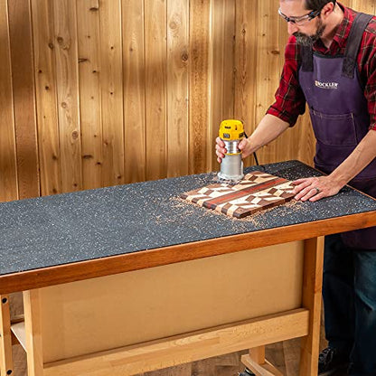 Rockler Rubber Mat 2' x 5' - Heavy-Duty Workbench Mat for Woodworking, Garage, & Tool Benches – Shock-Absorbing, Easy to Clean Work Table Mats - Protects Tools & Work Surface