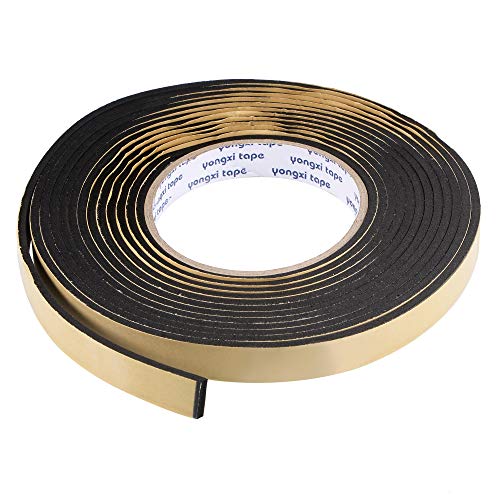 uxcell Sealing Foam Tape 50mm Wide 3mm Thick 5m/16.4ft Long, EVA Self Adhesive Weather Strip for Window Door Insulation - size: 50mmx3mmx5m