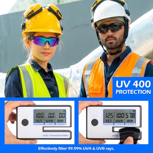 OXG 6 Pack Safety Glasses for Men Women, ANSI Z87.1 Work Glasses Anti Scratch Protective Eyewear with UV400 Protection - color: Grey