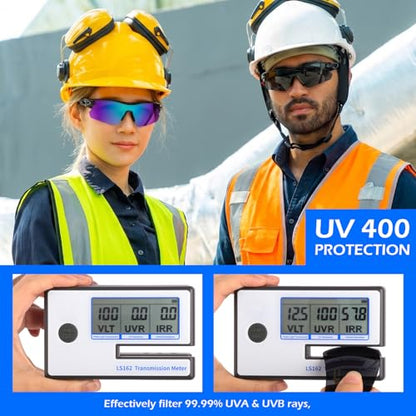 OXG 6 Pack Safety Glasses for Men Women, ANSI Z87.1 Work Glasses Anti Scratch Protective Eyewear with UV400 Protection - color: Grey
