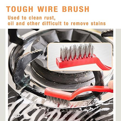 Kitchen Stove Gap Cleaning Nylon Scrub Brush, Hard-Bristled Crevice Cleaning Brushes Set for Range Hood Grease Grime, Clean Tiles Corners, Bathroom, Shower, Door Window Track (5 Pcs)