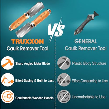 Professional Caulk Remover Tool – Heat-Treated Caulking Tool with 90° Sharp Blade & Solid Wood Handle, Saves Time for Home Improvement, Durable Grout & Silicone Remover Tool - color: 1- Original