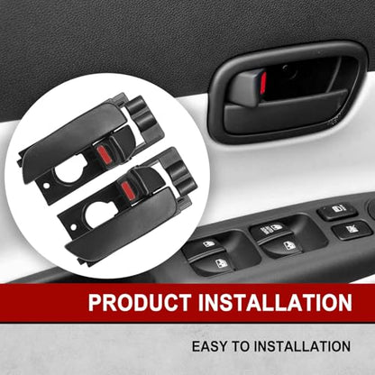 82610-1E000 82620-1E000 A Pair Inside Door Handle Set Compatible with Hyundai 2006-2011 Accent Left Driver and Right Passenger Side Front or Rear Inside Door Handle, Black
