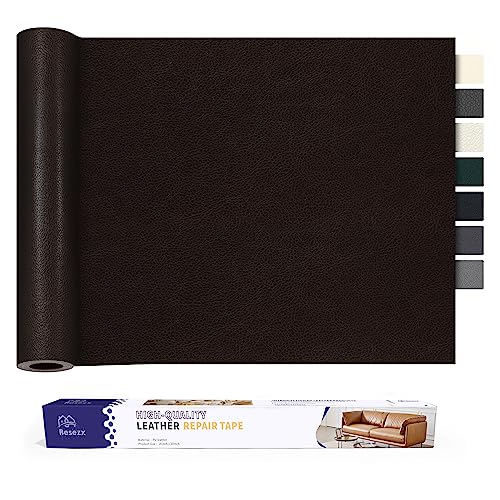 Leather Repair Patch Tape Kit, Self Adhesive Leather Repair for Furniture, Couch, Sofa, Car Seats,Office Chair,Vinyl Repair Kit.30inx16in - color: Dark Brown-Litchi Grain, size: 30 in X 16 in
