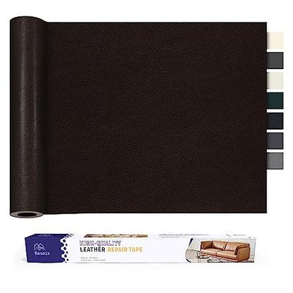 Leather Repair Patch Tape Kit, Self Adhesive Leather Repair for Furniture, Couch, Sofa, Car Seats,Office Chair,Vinyl Repair Kit.30inx16in - color: Dark Brown-Litchi Grain, size: 30 in X 16 in