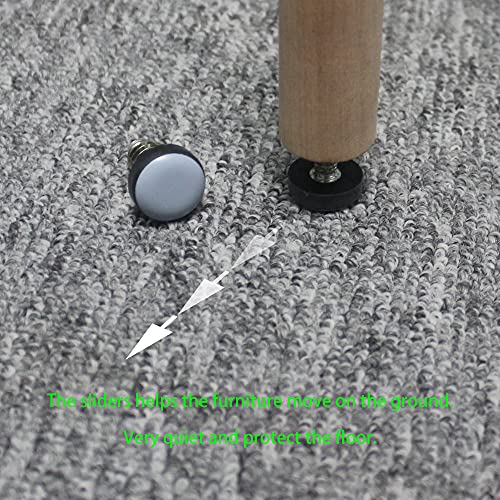 Furniture Leveler PTFE(Teflon) Bottom(20mm Base),Threaded Shank(1/4-20) Adjust Pads,Table/Chair/Cabinet/Sofa Medium Adjustable Legs Leveling,Nuts Installation and Floor Protection(8 Pack) - size: 20mm Base 1/4-20 x 1", 8 Pack