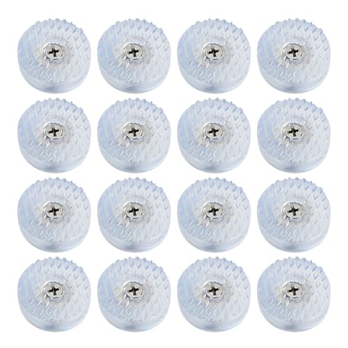 16PCS 1.2” Transparent Round Furniture Pads, Non-Slip Heavy Duty Screw-on Furniture Feet, Noise-Canceling Silicone Sliders for Table Desk Chair Sofa Legs - size: 1.2"