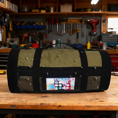 Roll Up Tool Bag Tool Roll,Portable Rollup Toolbag,Foldable Rollup organizer,Tool Organizer with 6 Detachable Pouches,Perfect for Engineers,Hobbyist,Men's gift and Engineer's gift (khaki)