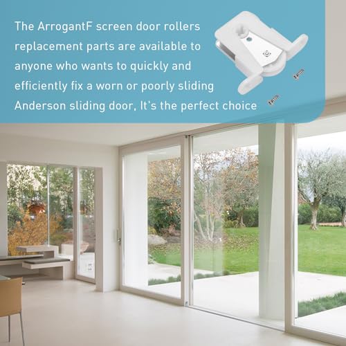 Sliding Screen Door Rollers Replacement Kit Fit for Andersen Part #1274104 (Before 1991) with Adjustable Vertical Height and Durable Sliding Wheels for Replacing Damage Roller Wheels