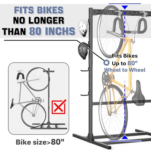 WALMANN Freestanding Bike Stand for Garage, 6/7 Bikes Vertical Bike Storage Stand Heavy Duty Bike Floor Stand - style: Bike stand for 7 bikes