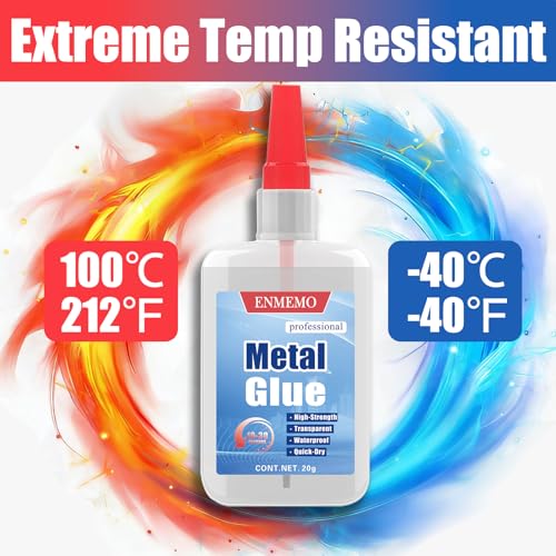 (2-in-1) Metal Glue with Brush Applicator & Nozzle,Small Piece Metal Repair,Super Instant Glue Bonding Between Metals, Metals and Other Materials,Waterproof Clear