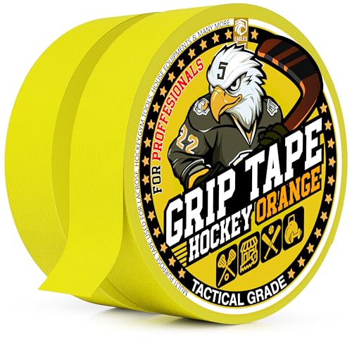 EAGLES Hockey Tape Multipurpose Cloth Tape Roll for Lacrosse Baseball & Softball Bats, Rackets, Pullup Bars, Gardening Tools, Sports Gift Perfect for Wrist, Ankle, Foot, Knee and Hand Taping - color: Yellow