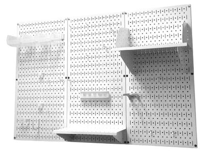 Wall Control Pegboard Organizer 4 ft. Metal Pegboard Standard Tool Storage Kit with White Toolboard and White Accessories - color: White