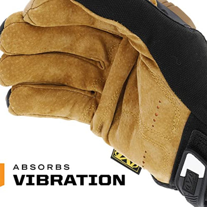 Mechanix Wear M-Pact Leather Gloves - Leather Impact-Resistant Work Gloves for Hand Support - Breathable Design - Shock Absorbing - Machine Washable - Brown/Black - X-Large - size: X-Large