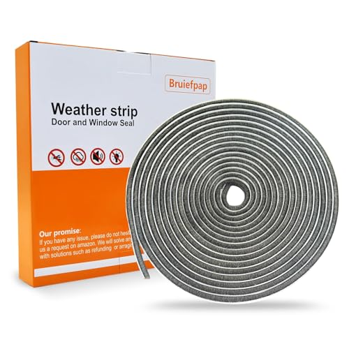 Bruiefpap 24.6FT Weather Stripping for Doors and Windows, Self-Adhesive Soundproofing Door Seal, Door Insulation for Sliding, Exterior, Frames and Front, 0.35'' Wide x 0.6'' Thick, Grey - color: Gray, size: 24.6ft, 0.35'' Wide X 0.6'' Thick