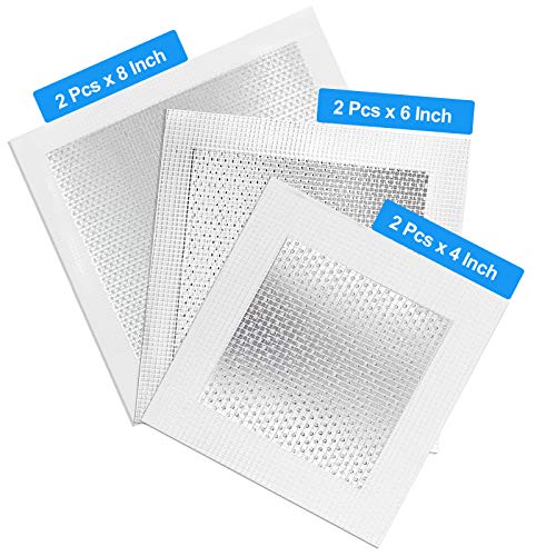 6pcs Drywall Repair Mesh Patch Kit: Aluminum Self-Adhesive, 4/6/8 Inch - size: 4", 6", 8", 6 PCS