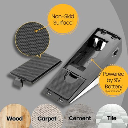 Door Stop Alarm with 120 dB Siren – Portable Travel Door Stopper Alarm Wedge for Hotel, Apartment & Dorm Security – Battery-Operated, Black, 3-Pack - size: 3 Pack