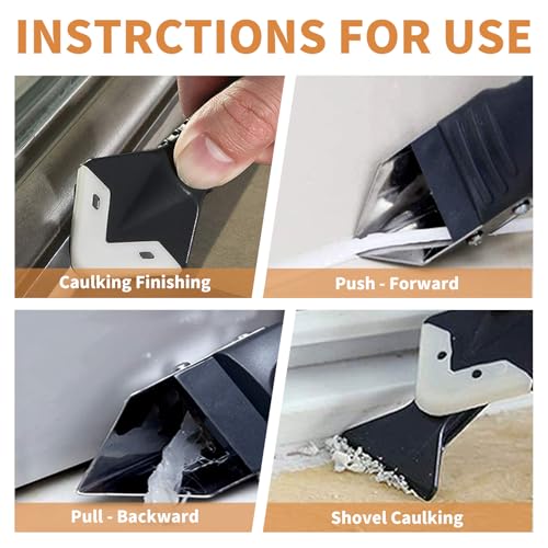 23-Piece Caulking Tool Kit – 3-in-1 Silicone Caulk Remover, Grout Scraper, Reusable Silicone Pads for Bathroom, Kitchen, Windows, Sink Joints & Frames