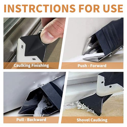 23-Piece Caulking Tool Kit – 3-in-1 Silicone Caulk Remover, Grout Scraper, Reusable Silicone Pads for Bathroom, Kitchen, Windows, Sink Joints & Frames
