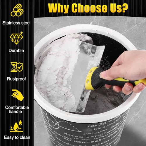 Putty Knife and Paint Scraper Set, 6.5"" Scraper and 4"" Putty Knife Combination for Spreading Drywall Spackle & Mud, Taping, Scraping Paint