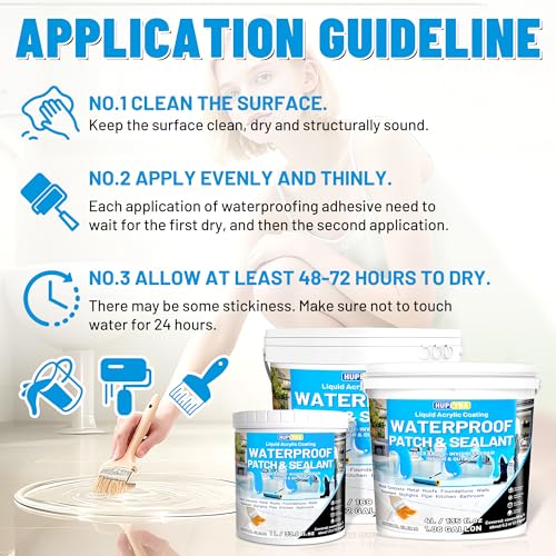 Hupeyna Liquid Waterproof Sealant, Transparent Waterproof Coating Repairing Anti-Leakage Agent, Invisible Water Proof Glue Indoor and Outdoor Water-Based Waterproofing Adhesive 5L