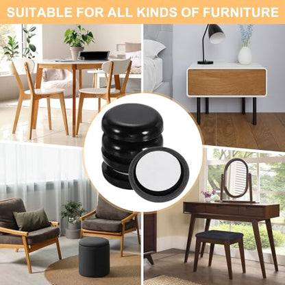 uxcell 24Pcs Plastic Furniture Sliders 1.26" Self-Adhesive Round Furniture Leg Protectors, Table Chairs Foot Cups Sliders Reusable Furnishing Movers for Hardwood Floors Tile Laminate - size: 1.26"