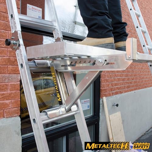 Metaltech 1 Unit 2-Rung Ladder Jack E-LJ20, Aluminum Jack for Scaffolding Extensions and Work Platforms, Scaffold, Masonry, Painting, Roofing Tool for Job Site and Home Improvement - size: 1 Unit 2 Rung