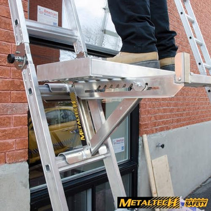 Metaltech 1 Unit 2-Rung Ladder Jack E-LJ20, Aluminum Jack for Scaffolding Extensions and Work Platforms, Scaffold, Masonry, Painting, Roofing Tool for Job Site and Home Improvement - size: 1 Unit 2 Rung